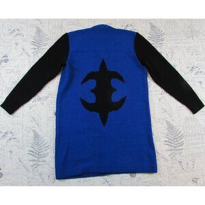 Vintage Steve Fabrikant long Cardigan Womens Jacket Knit blue black size m